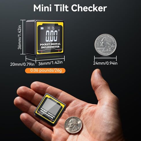 Preciva Magnetic Digital Angle Finder | 4-Sided High-Precision Inclinometer with Backlit LCD, IP54 Waterproof for Woodworking, Construction, Metal Working & DIY Projects in Kuwait