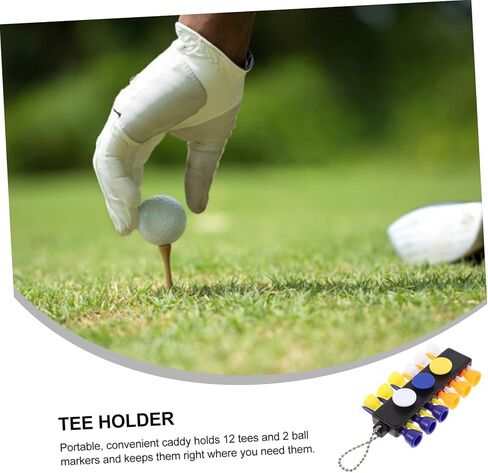 BESTonZON Tee Caddy Keeper Set Golf Tees Ball Markers Divot Tool Keychain Essential Golf Accessories for Convenient Storage Organization in Saudi Arabia