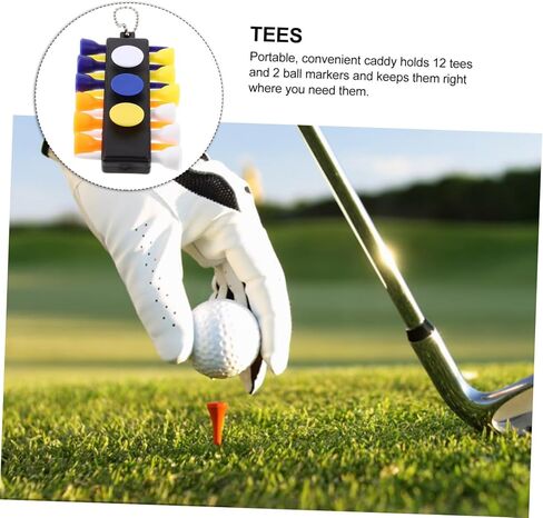 BESTonZON Tee Caddy Keeper Set Golf Tees Ball Markers Divot Tool Keychain Essential Golf Accessories for Convenient Storage Organization in Saudi Arabia