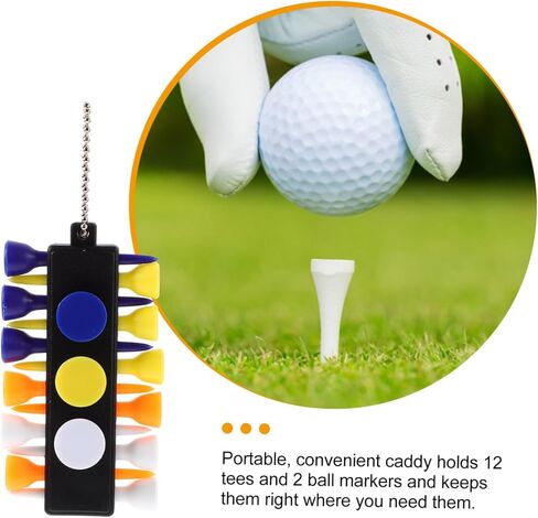 BESTonZON Tee Caddy Keeper Set Golf Tees Ball Markers Divot Tool Keychain Essential Golf Accessories for Convenient Storage Organization in Saudi Arabia