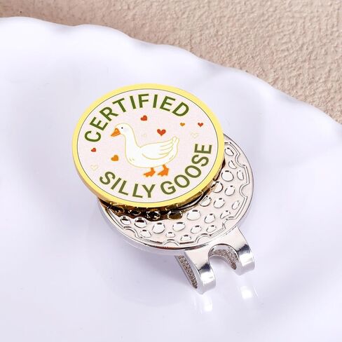 Magnetic Goose Golf Ball Marker Hat Clip, Cute Golfs Gifts for Women Men Friends, Funny Valentines Day Gifts for Her Daughter Girlfriend, Birthday Gift for Teen Girls, Golf Accessories for GolfLovers in Saudi Arabia