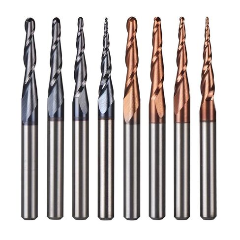 5 قطعة/الوحدة مدبب الكرة الأنف دوامة نهاية مطحنة التنغستن الصلبة كربيد 3.175 مللي متر نانو طلاء كربيد التنغستن CNC راوتر بت CNC تفتق الخشب المعادن قاطعة المطحنة (5 قطعة R0.75 D3.1 HRC62) in Kuwait