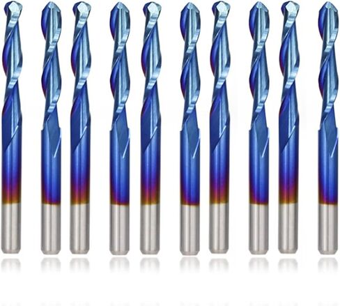 10 قطعة الكرة الأنف نهاية قاطعة الطاحونة CNC بت التوجيه 3.175 مللي متر عرقوب كربيد قاطعة المطحنة النجارة القاطع النقش بت دوامة طحن أداة in Kuwait