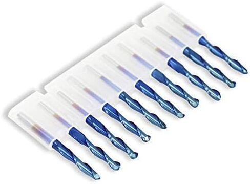 10 قطعة الكرة الأنف نهاية قاطعة الطاحونة CNC بت التوجيه 3.175 مللي متر عرقوب كربيد قاطعة المطحنة النجارة القاطع النقش بت دوامة طحن أداة in Kuwait