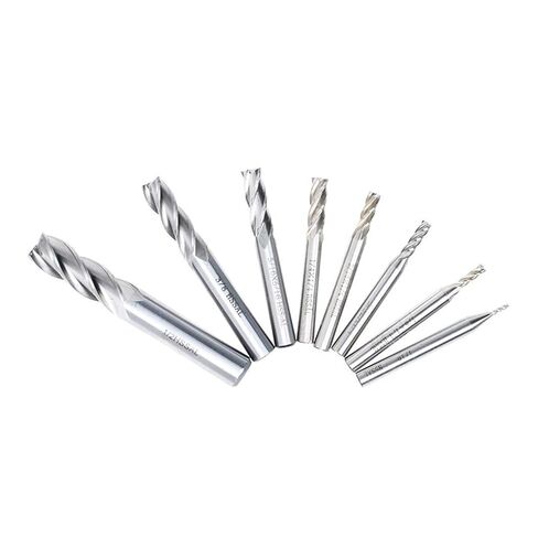 مجموعة لقم مطحنة نهاية 8 قطع HSS نهاية مطحنة 4 - مزامير قطع معدنية مربعة من الألومنيوم لقم أدوات الطحن 2 مم 3 مم 4 مم 5 مم 6 مم 8 مم 10 مم 12 مم - مجموعة من 8 قطع in Kuwait