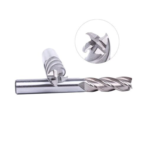 مجموعة لقم مطحنة نهاية 8 قطع HSS نهاية مطحنة 4 - مزامير قطع معدنية مربعة من الألومنيوم لقم أدوات الطحن 2 مم 3 مم 4 مم 5 مم 6 مم 8 مم 10 مم 12 مم - مجموعة من 8 قطع in Kuwait