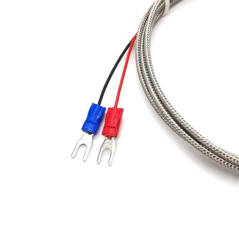 4mm Small Probe Thermocouple Type K 0-600℃ 1/2/3/4/5M Shielded Braide Wire Sensor 1Pcs(K Type 1 M) in Saudi Arabia