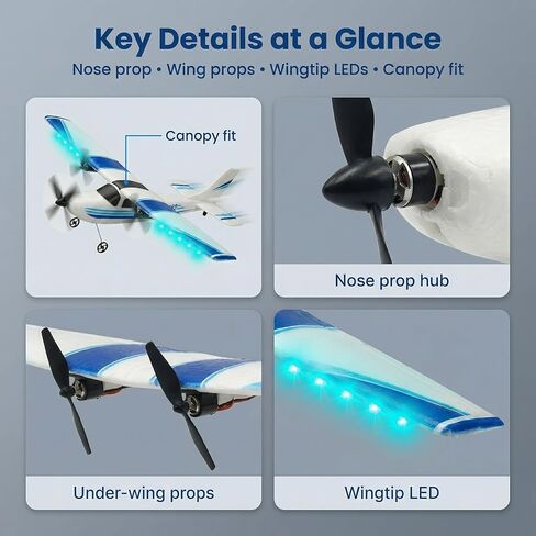 RC Airplane,RC Plane, 2.4GHz 2 Channels RTF RC Aircraft with 3-Axis Gyro for Beginner Easy to Speedy Fly Glider Toys with 2 Extra Batteries [ 3 Batteries ] in Kuwait