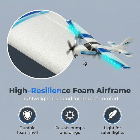 RC Airplane,RC Plane, 2.4GHz 2 Channels RTF RC Aircraft with 3-Axis Gyro for Beginner Easy to Speedy Fly Glider Toys with 2 Extra Batteries [ 3 Batteries ] in Kuwait