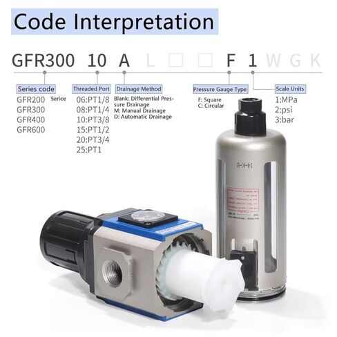1Pcs Pneumatic Pressure Regulating Filter GFR300-10/8 GFR200-06/08 GFR400-15-A-F1(GFR400-10-F1) in Saudi Arabia
