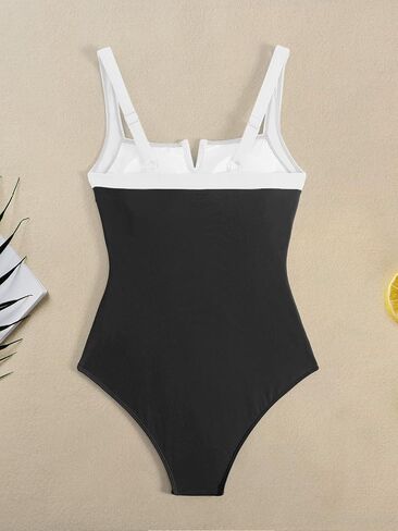 Women Sexy Tummy Control One Piece Swimsuit V Neck Retro Bathing Suit Swimsuits for Women Tummy Control Swimsuit in Saudi Arabia