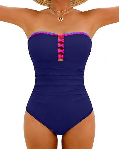 DaiLiWei One Piece Swimsuit Women Tummy Control Bathing Suit Modest Full Coverage Swim Suits Slimming Bandeau Swimwear 2026 in Kuwait