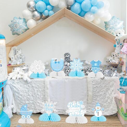 8 Pack Baby It’s Cold Outside Honeycomb Centerpieces Baby Shower Decorations for Girl, Winter Pink White Little Snowflake It’s A Girl Table Toppers Decors Gender Reveal Party Supplies in Saudi Arabia