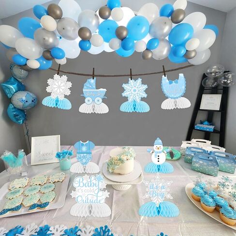 8 Pack Baby It’s Cold Outside Honeycomb Centerpieces Baby Shower Decorations for Girl, Winter Pink White Little Snowflake It’s A Girl Table Toppers Decors Gender Reveal Party Supplies in Saudi Arabia