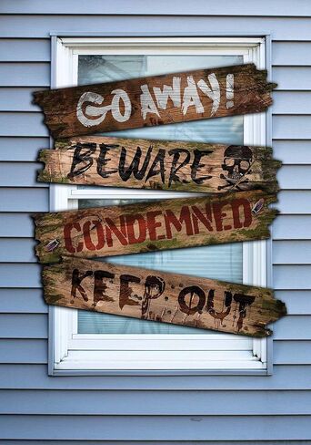 Fun World Haunted Bloody Wooden Window Boards with Words Standard in Saudi Arabia