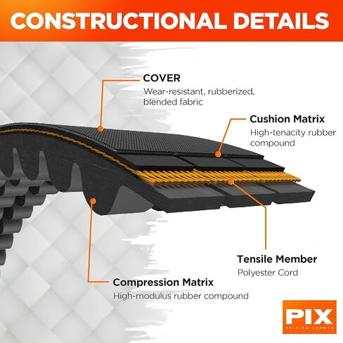 PIX 2HBX87 DuraBand XR HBX V-Belt 90in OC Banded Raw Edge Cogged Belt (2 Bands) - OEM Fits BX87, 2/BX87, BX87/2, 2-BX87, BX87-2, RBX87/2, RBX87-2, 2RBX87, 2-RBX87, 2/RBX87 in Saudi Arabia