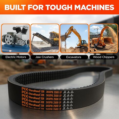 PIX 2HBX87 DuraBand XR HBX V-Belt 90in OC Banded Raw Edge Cogged Belt (2 Bands) - OEM Fits BX87, 2/BX87, BX87/2, 2-BX87, BX87-2, RBX87/2, RBX87-2, 2RBX87, 2-RBX87, 2/RBX87 in Saudi Arabia