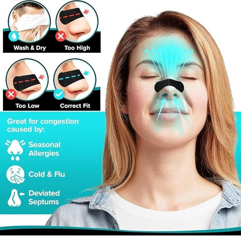 Nasal Strips, Extra Strength Nose Strips for Breathing - Nose Strips Oil & Sweat Proof Adhesive, Universal Fit Snoring Solution (60 Count) in Saudi Arabia