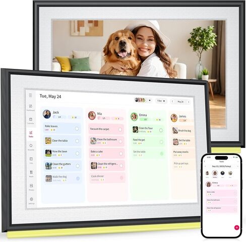 BIGASUO 10.1" Digital Calendar, Smart Touchscreen Interactive Display, Electronic Organizer for Monthly, Weekly & Daily Agenda, Chore Chart, Meal Planner, To Do List, Family Schedules, Picture Frame in Saudi Arabia