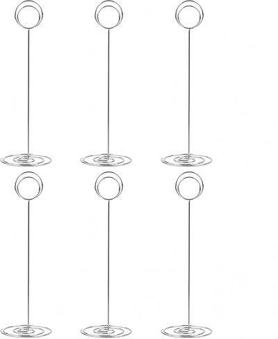 10 Pack 8.75 inch Tall Table Number Holders Place Card Holder Table Picture Holder Wire Photo Holder Clips Picture Memo Note Photo Stand (Silver) in Kuwait