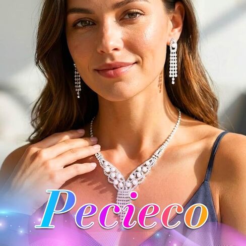 قلادة وحجر الراين البريشو ومرنك مجموعة زفاف زفاف لؤلؤة الفضة لعرائس المجوهرات الرسمية للنساء in Kuwait