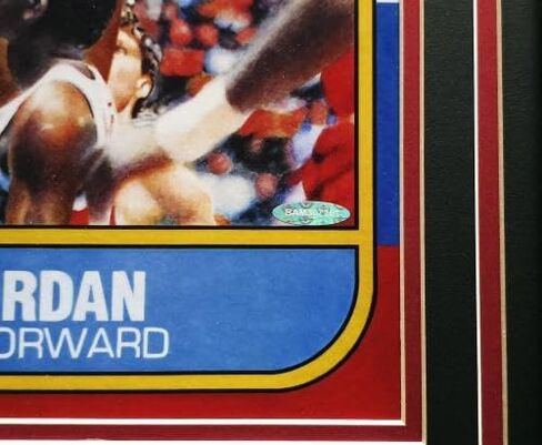 Michael Jordan Autographed Framed 1986 Fleer Rookie Card #57 Blow Up Poster Chicago Bulls UDA Holo #BAM307261 - Basketball Slabbed Autographed Cards in Saudi Arabia