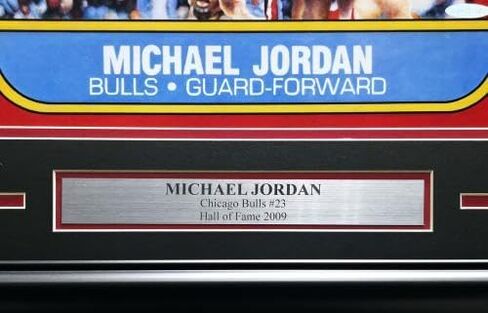 Michael Jordan Autographed Framed 1986 Fleer Rookie Card #57 Blow Up Poster Chicago Bulls UDA Holo #BAM307261 - Basketball Slabbed Autographed Cards in Saudi Arabia