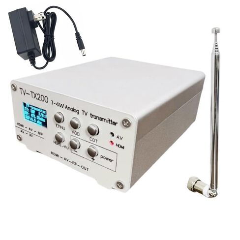 Analog TV Transmitter with J-Type Telescopic Antenna VHF/5-12 UHF/13-68 Channels HD HDMI Analog CVBS Input Clear Sound in Saudi Arabia