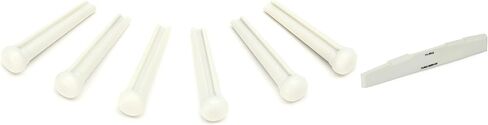 Graph Tech PP-1100-01 TUSQ Traditional Style Bridge Pin Set - White with No Dot (set of 6) + Graph Tech PQ-9280-C0 TUSQ in Saudi Arabia