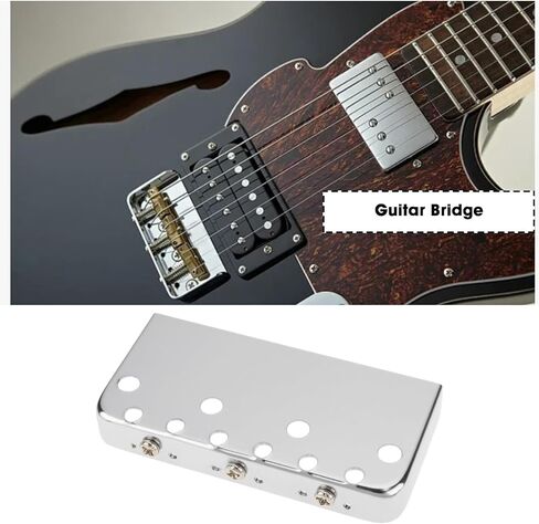 Short Guitar Bridge Brass Compensated Saddles Compatible with Telecaster Guitar Silver in Saudi Arabia