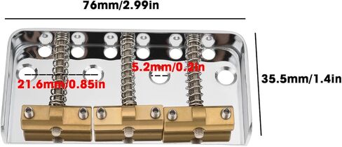 Short Guitar Bridge Brass Compensated Saddles Compatible with Telecaster Guitar Silver in Saudi Arabia