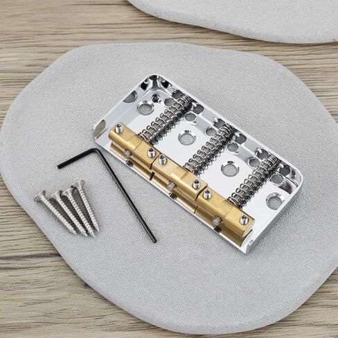 Short Guitar Bridge Brass Compensated Saddles Compatible with Telecaster Guitar Silver in Saudi Arabia