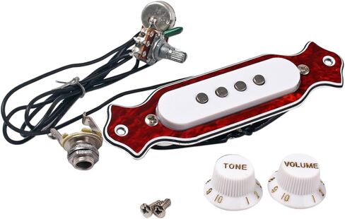 VICASKY Metal Dark Red Four-string Soundhole Pickup for Cigar Box Guitars and Lightweight Design High Permeability Magnet Replacement for String Instruments in Saudi Arabia