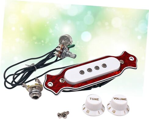 VICASKY Metal Dark Red Four-string Soundhole Pickup for Cigar Box Guitars and Lightweight Design High Permeability Magnet Replacement for String Instruments in Saudi Arabia