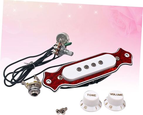 VICASKY Metal Dark Red Four-string Soundhole Pickup for Cigar Box Guitars and Lightweight Design High Permeability Magnet Replacement for String Instruments in Saudi Arabia