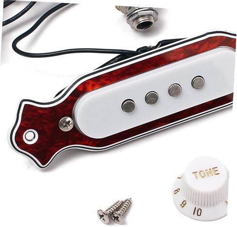 VICASKY Metal Dark Red Four-string Soundhole Pickup for Cigar Box Guitars and Lightweight Design High Permeability Magnet Replacement for String Instruments in Saudi Arabia
