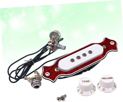 VICASKY Metal Dark Red Four-string Soundhole Pickup for Cigar Box Guitars and Lightweight Design High Permeability Magnet Replacement for String Instruments in Saudi Arabia