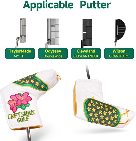 Craftsman Golf Club Head Cover Birdie Blade Putter Cover Azalea Putter Headcover for Blade Golf Putter Head Covers Magnetic Closure in Saudi Arabia