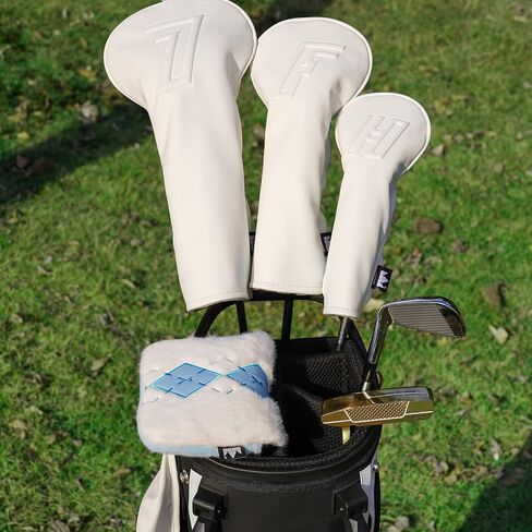 غطاء مضرب مطرقة من القطيفة باللون الأزرق والأبيض من Craftsman Golf لمضارب عمود الكعب in Saudi Arabia