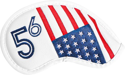 Golf Iron Wedge Head Covers 52° 54° 56° 60° 1 or 4 Pack, Synthetic Leather Clover USA Flag Design Club Head Protection, Universal Headcover Fit Iron Clubs for Men Women in Kuwait