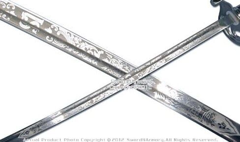 سيف احتفالي عسكري، شفرة نقش حمض صابر لضابط الجيش الأمريكي in Kuwait