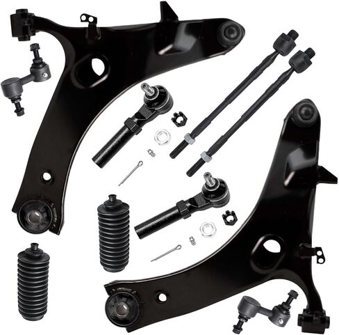 Detroit Axle - 10pc Front End Control Arms Kit for 11-14 Subaru Impreza, 2 Lower Control Arms w/Ball Joint 4 Tie Rods 2 Boots 2 Sway Bars 2011 2012 2013 2014 Replacement in Saudi Arabia