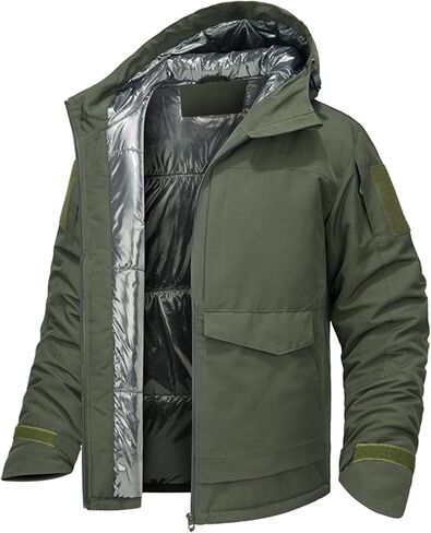 WAHYI Men's Winter Thermal Jacket Waterproof Windproof Heat Reflective Lining Coat Outdoor Skiing Hiking Freezer Jackets in Saudi Arabia