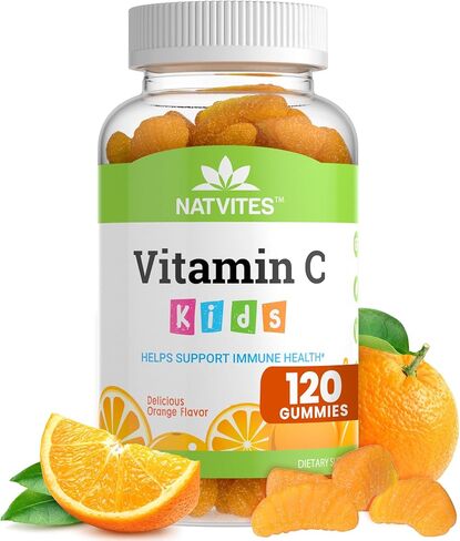 Kids Vitamin C Gummies – 120 Count of Tasty Immune Support Supplement for Kids, Toddlers, and Teens. Vitamin C Gummy Orange Flavored, Non-GMO, Gluten-Free, Vegan, Nut-Free, and Dairy-Free. in Saudi Arabia
