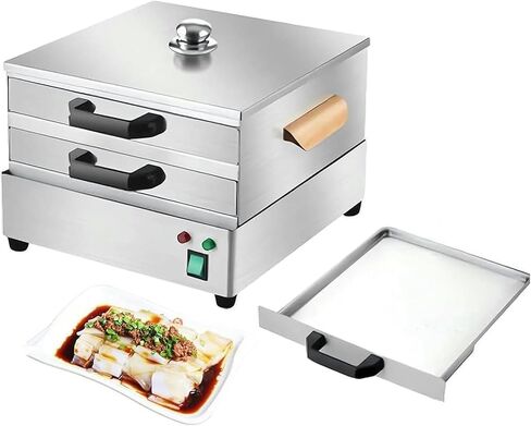 Commercial Rice Roll Steamer, Rice Noodle Rolls Machine, Stainless Steel Steamed Steamer, for Rice Seafood Bun- in Kuwait