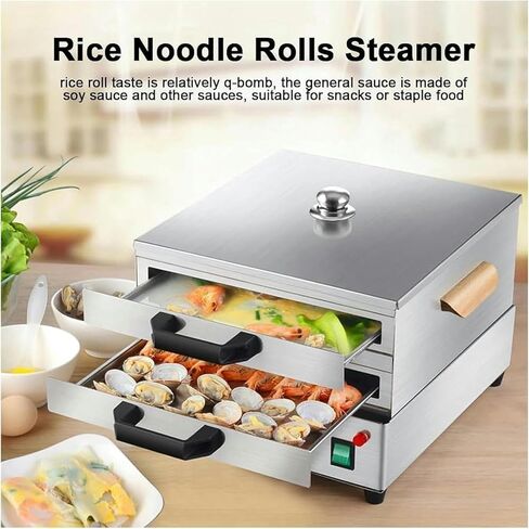 Commercial Rice Roll Steamer, Rice Noodle Rolls Machine, Stainless Steel Steamed Steamer, for Rice Seafood Bun- in Kuwait