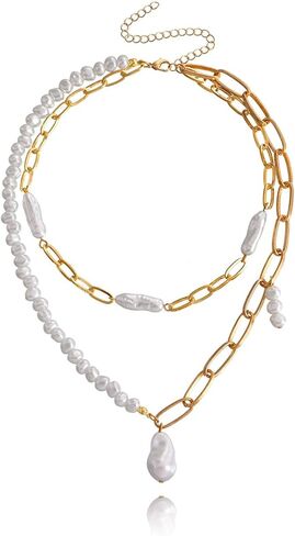 اللؤلؤ شل قلادة الباروك اللؤلؤ المختنق قلادة للنساء الطبيعية شل قلادة بوهو غير النظامية اللؤلؤ قلادة اليدوية صدف الترقوة قلادة الصيف الشاطئ المجوهرات in Kuwait