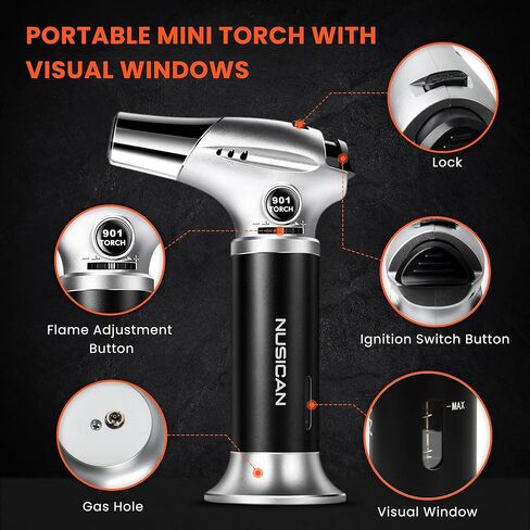 طقم مدخن الكوكتيل مع الشعلة، 6 نكهات خشبية للويسكي والبوربون، طقم مدخن قديم الطراز للكوكتيل المملوء والجبن والسلطة واللحوم، هدايا للرجال والأب والصديق (بدون البيوتان) in Kuwait