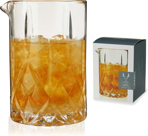 زجاج خلط الكوكتيل الكريستالي من فيسكي مثالي لمانهاتن، مارتيني، الطراز القديم، حامض الويسكي، نيغروني، أدوات النادل، لوازم النادل، ملحقات البار المنزلي، 23 أونصة، مجموعة من 1 in Kuwait