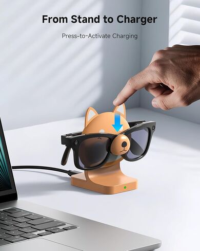 Shiba Inu Charging Station for Ray-Ban Meta Smart Glasses, Fast Charging Stand Compatible with Wayfarer, Headliner, Skylar, Oakley HSTN, Charger & Display Stand for Meta AI Glasses Original & Gen 2 in Kuwait